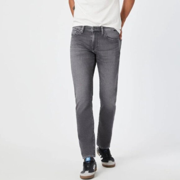 Mavi Charcoal Smoke Brushed Slim Leg Athletic Jeans